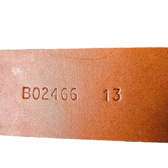 Bosca brown leather belt silvery buckle unisex size 38" - Picture 10 of 12